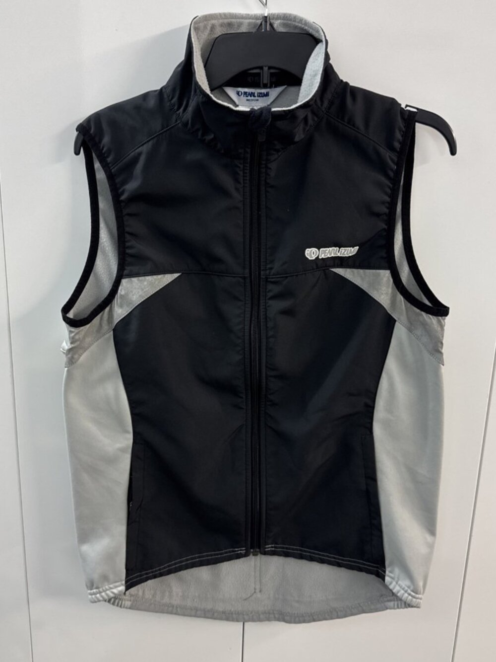 Pearl Izumi  Cycling Vest Mens M Black Gray‎ Full Zip Reflective